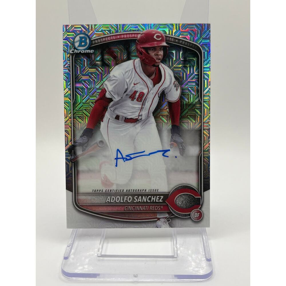 2025 Bowman Chrome Adolfo Sanchez Mojo Refractor Auto Cincinnati Reds